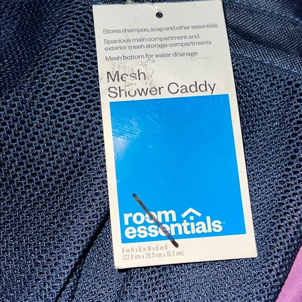 New Room Essentials Navy Blue Shower Caddy Portable Mesh Tote
